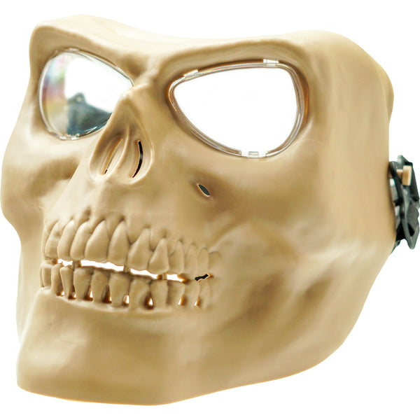 Airsoft Mask SRC Full Face Skull Airsoft Mask V2 Tan with Clear Lenses - P-36-DT1