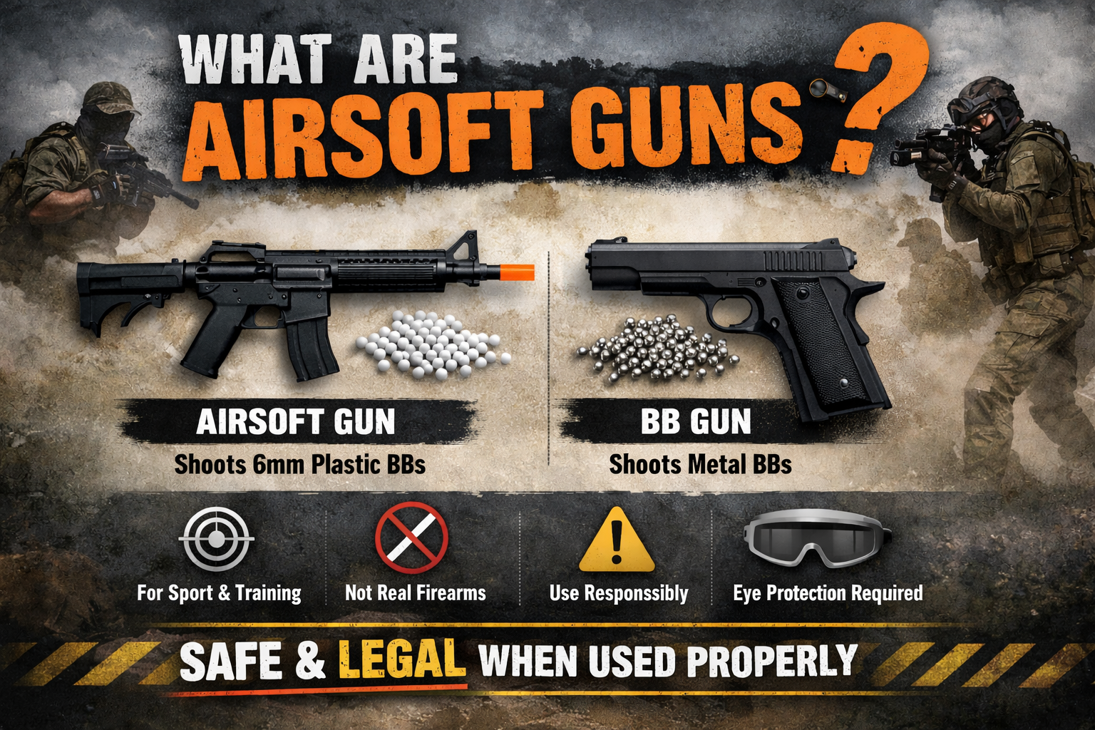 What Are Airsoft Guns? Are They Safe, Legal, and the Same as BB Guns?