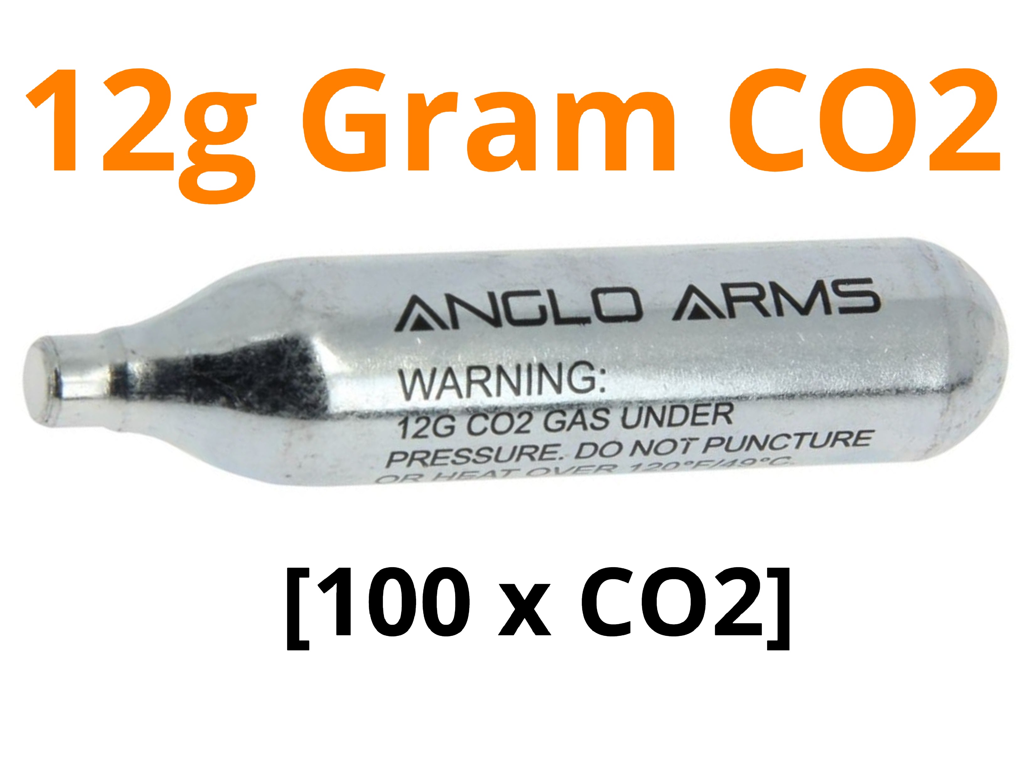 ANGLO ARMS 100 X ANGLO ARMS 12G GRAM CO2 CAPSULE CARTRIDGE SET