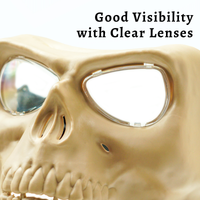 SRC Full Face Skull Airsoft Mask V2 Tan with Clear Lenses - P-36-DT1