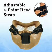 SRC Full Face Skull Airsoft Mask V2 Tan with Clear Lenses - P-36-DT1