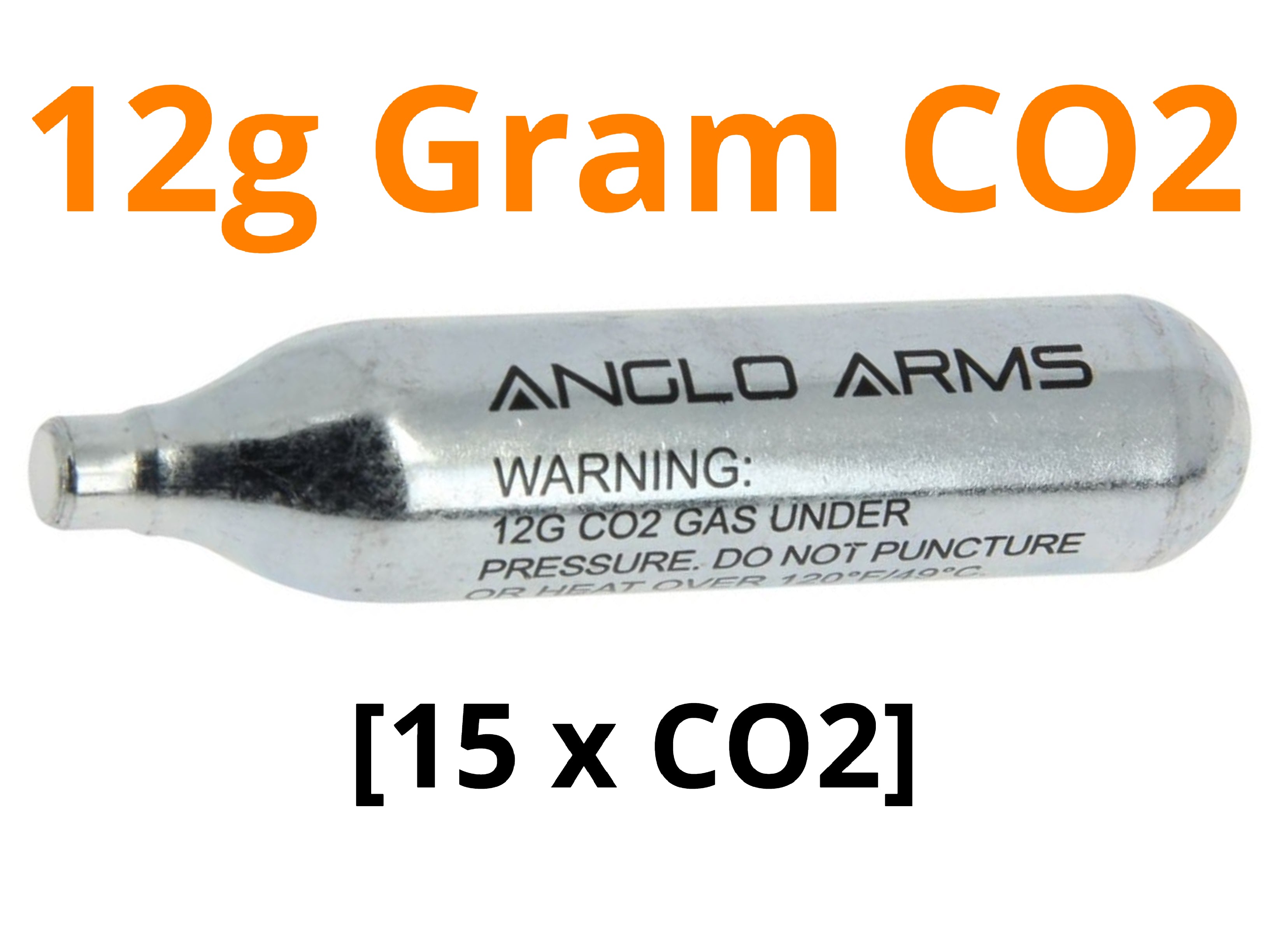 ANGLO ARMS 15 X ANGLO ARMS 12G GRAM CO2 CAPSULE CARTRIDGE SET