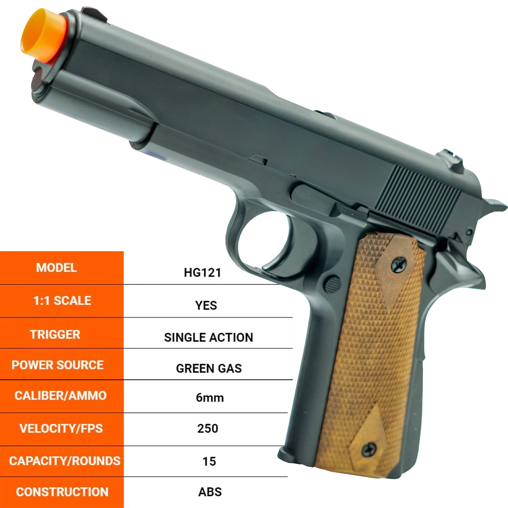 HFC Green Gas 1911 NBB Airsoft Pistol