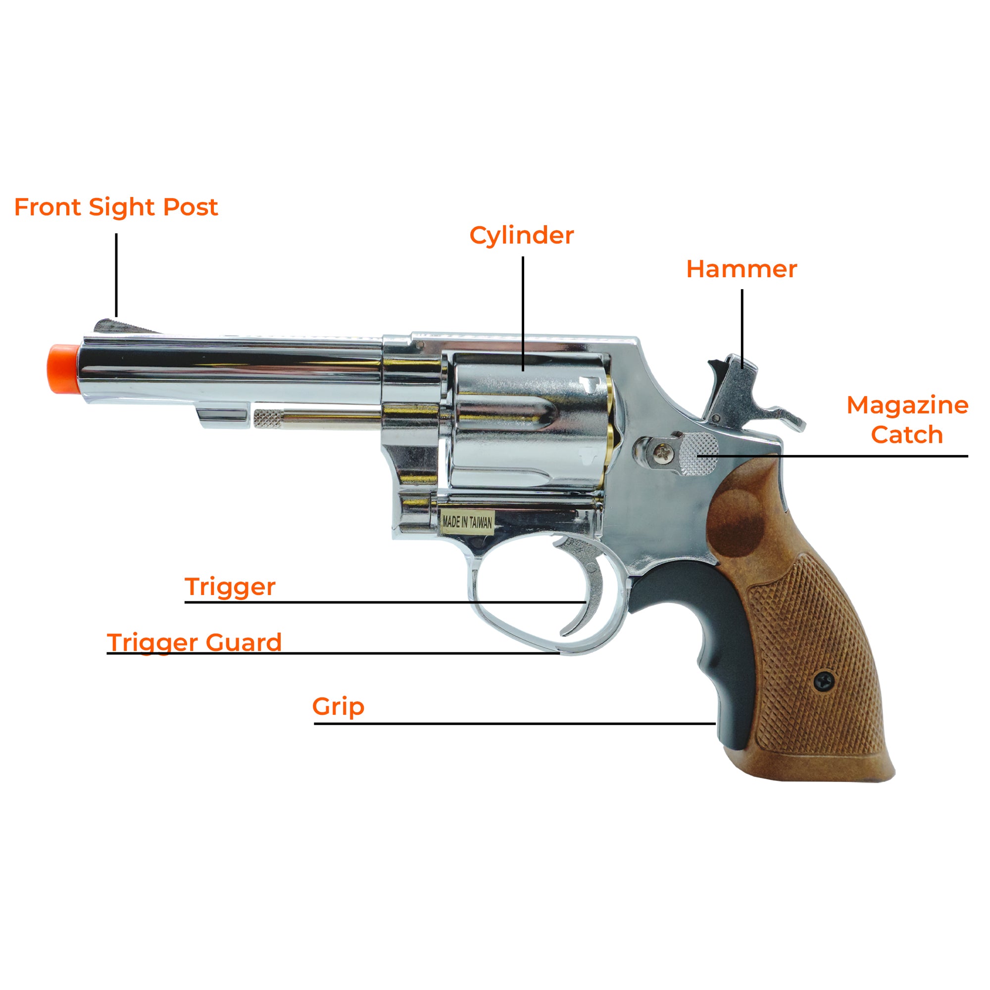 HFC Airsoft Full Metal Gas Revolver 6-Shell - HG131