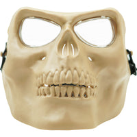 SRC Full Face Skull Airsoft Mask V2 Tan with Clear Lenses - P-36-DT1
