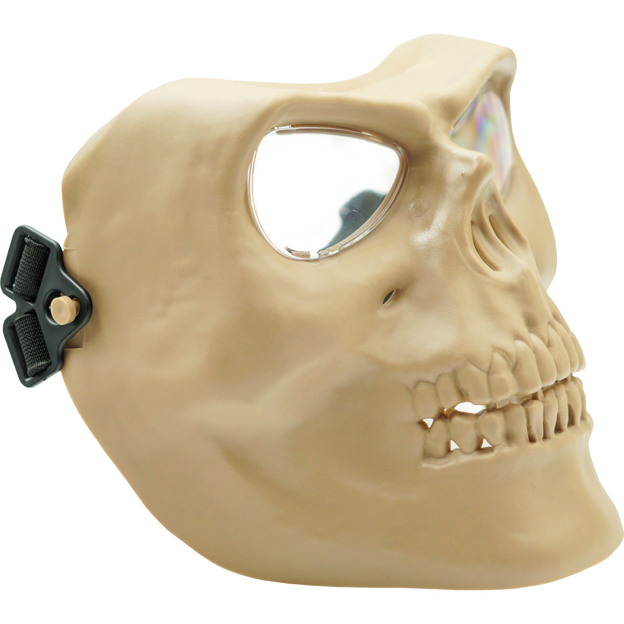 SRC Full Face Skull Airsoft Mask V2 Tan with Clear Lenses - P-36-DT1