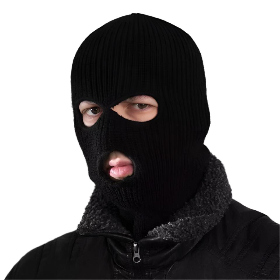 TRIMEX 3 Hole Knit Balaclava – Black Mask