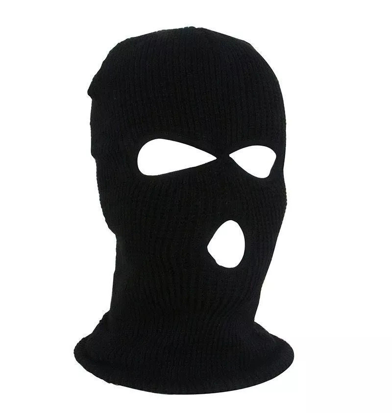 TRIMEX 3 Hole Knit Balaclava – Black Mask
