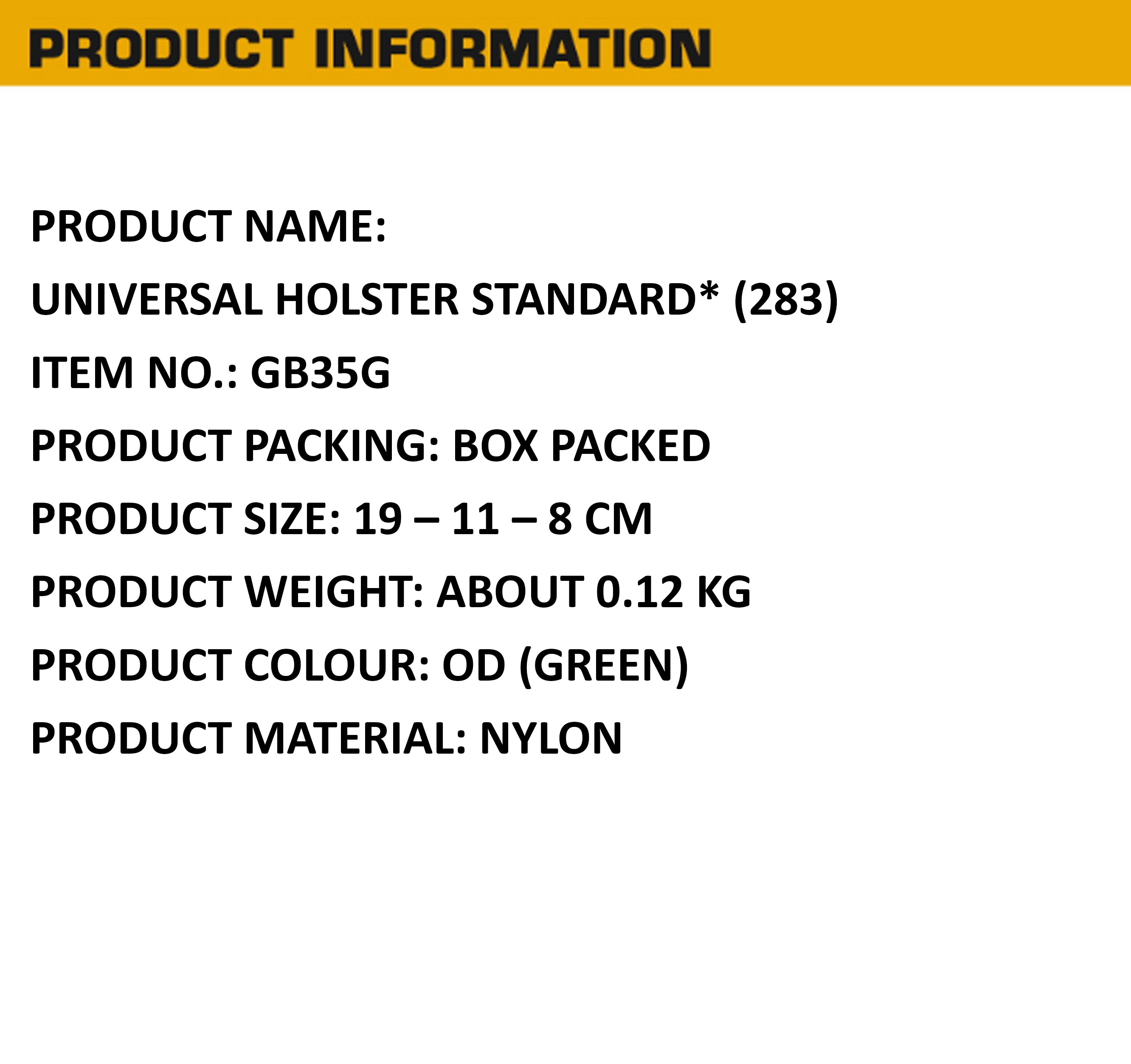 Wosport Universal Airsoft Pistol Holster Standard 283 - Grey