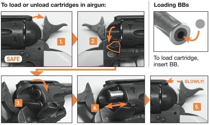 Colt Single Action Army CO2 Air Pistol BB Revolver Nickel 
