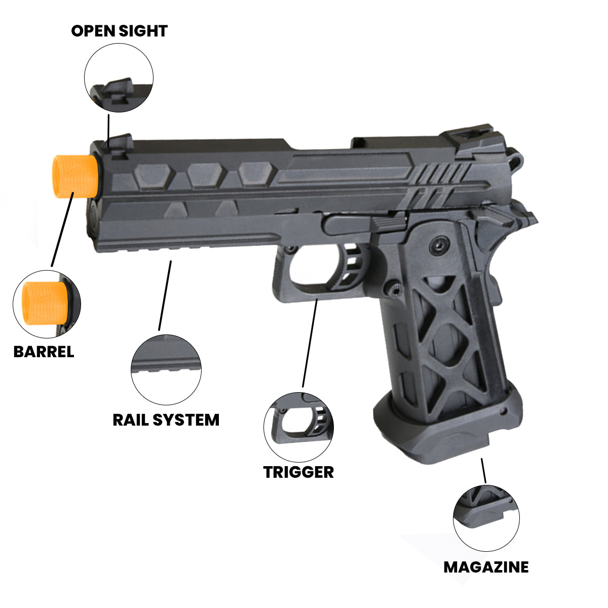 SRC HI-CAPA 4.3 Tartarus MK II Green Gas Blowback Airsoft Pistol