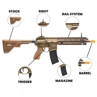 HK 416 A5 Automatic AEG Airsoft Rifle Gun (Tan) - Elite Force