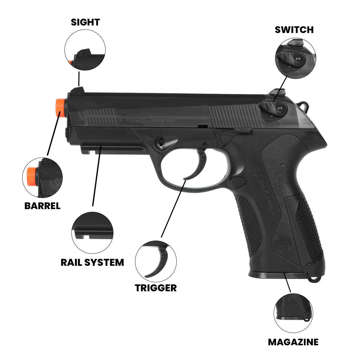 BERETTA PX4 Storm Semi Auto Spring Airsoft Pistol - Umarex