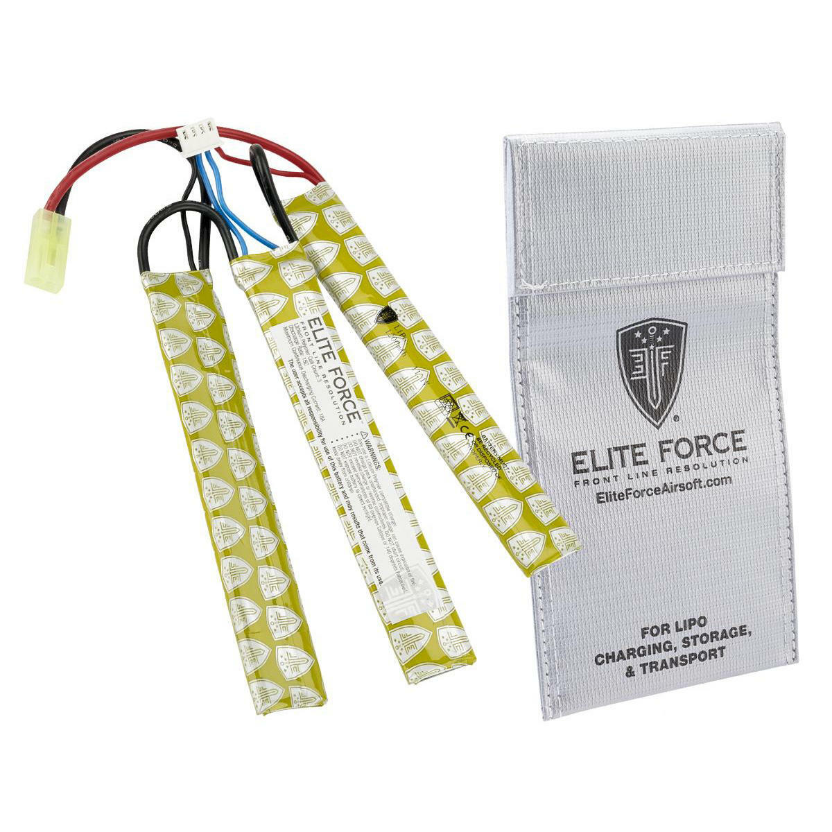 Elite Force 11.1V LIPO 1200 MAH 15C TRI-PANEL Battery W/ Dean Wired Female Connector 