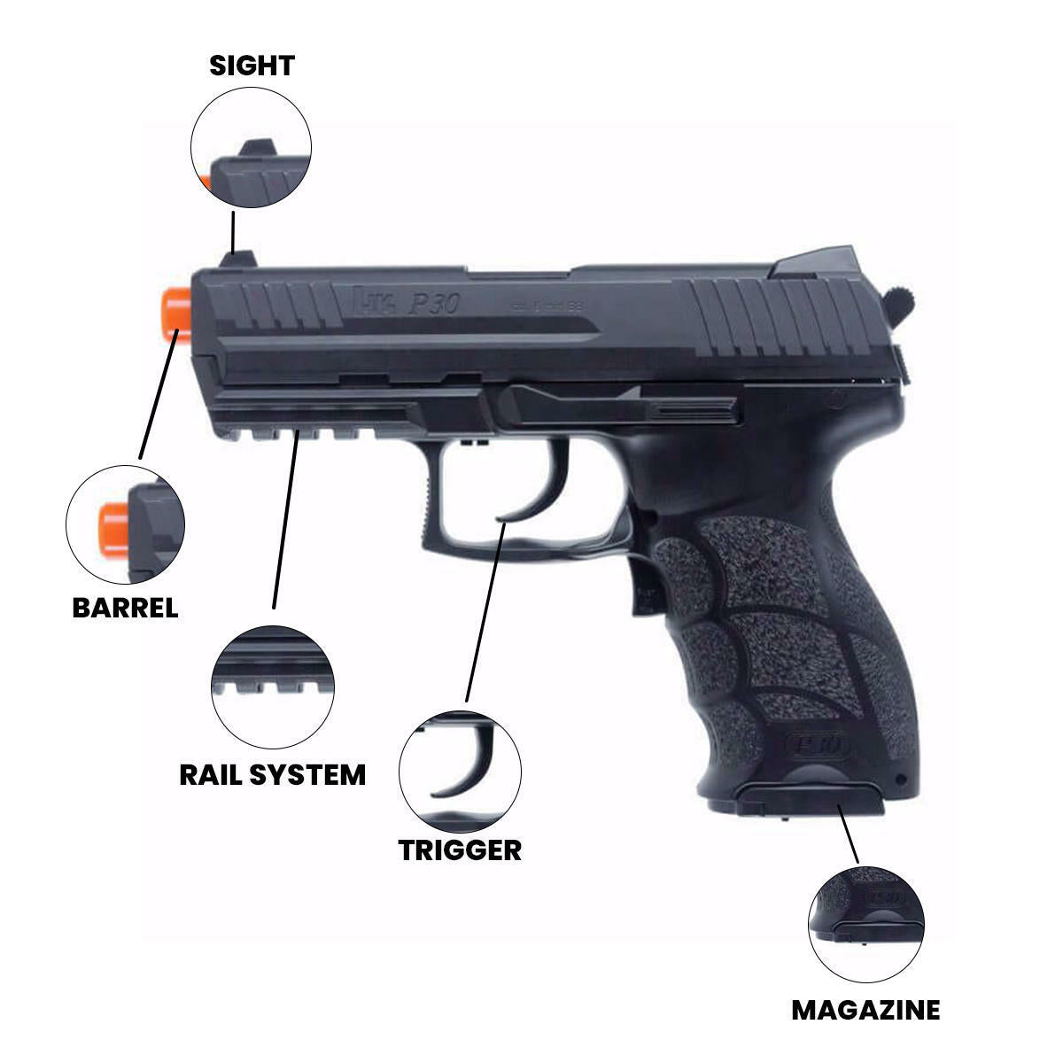 HECKLER & KOCH H&K P30 AEG Airsoft Electric BB Gun Pistol- Umarex