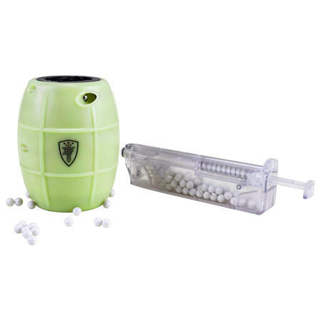 Hailstorm Glow in the Dark Green Gas Airsoft BB Grenade W/ Speed Loader - Elite Force