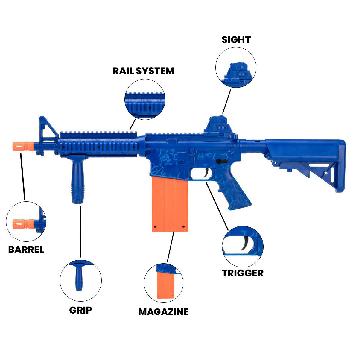 Rekt Opfour Blue CO2 Powered Foam Dart Rifle - Umarex