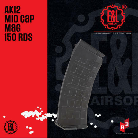 Spare/Extra Magazine for E&S AK12 AEG Rifle Series Mid Cap Mag 150 RDS - Umarex