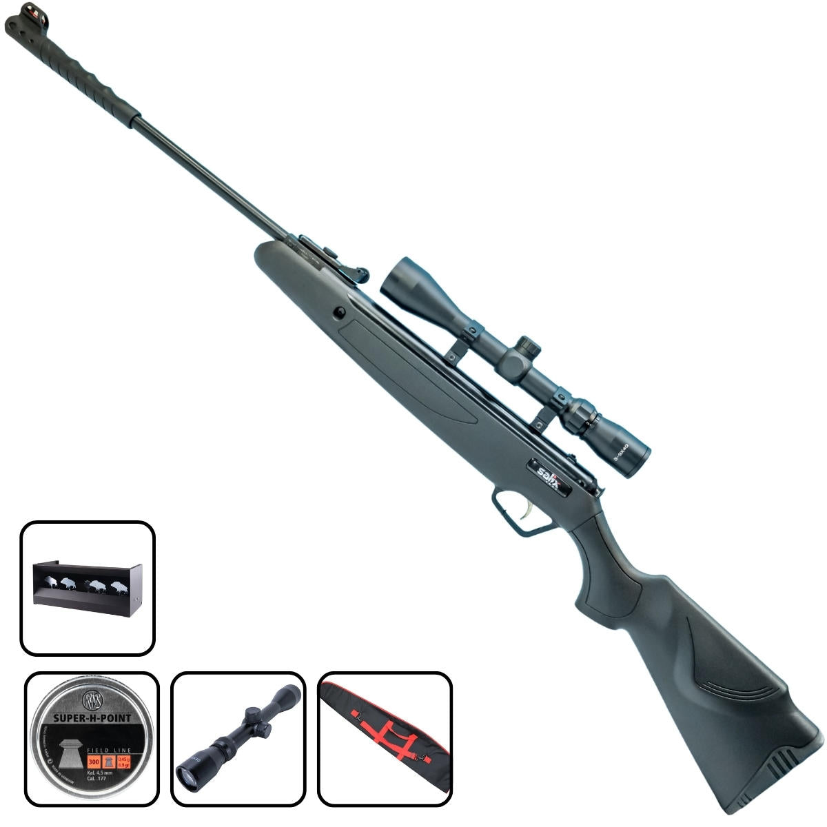 TX01 Spring Air Rifle Break Barrel With Wood Look Stock .177 - Bundle Set