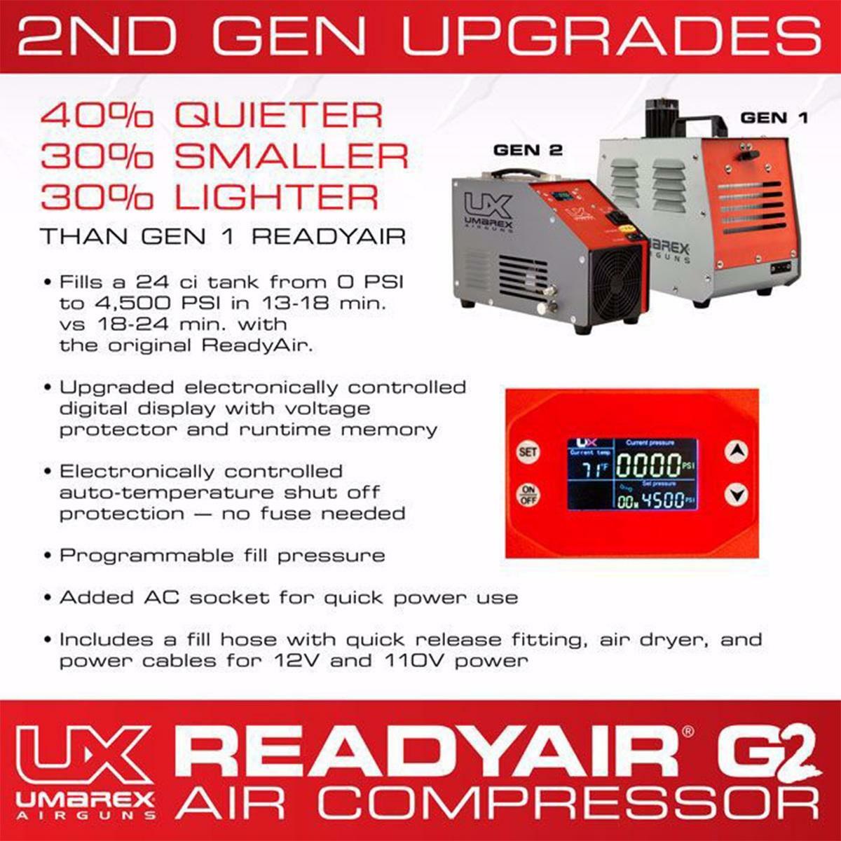 Umarex ReadyAir G2 High-Pressure Portable Compressor for Airguns & PCP Air Rifles