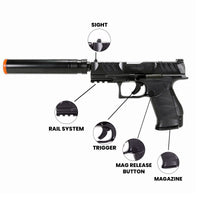 Walther PDP Compact Semi Auto Spring Airsoft Pistol Kit - Umarex