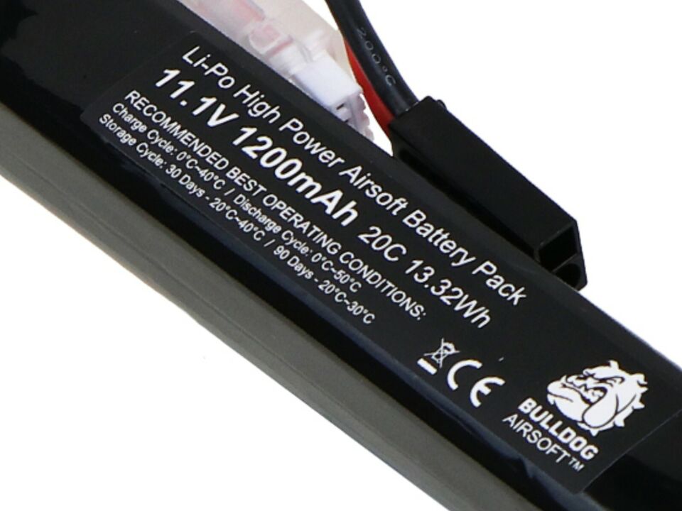 Bulldog Airsoft TM Airsoft Battery - Bulldog Airsoft TM Li-Po 1200mAH 11.1V 20C 13.32WH Block