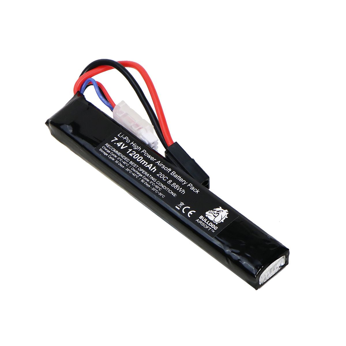 Bulldog Airsoft TM Airsoft Battery - Bulldog Airsoft TM Li-Po 1200mAH 7.4V 20C 8.88WH Block