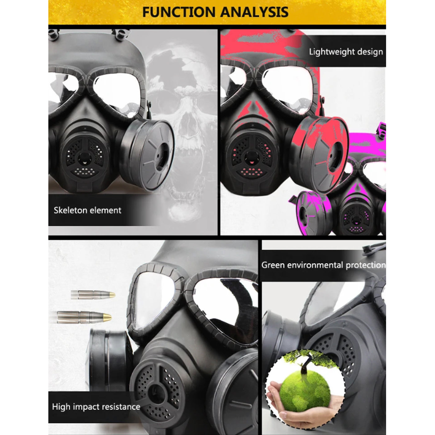 Airsoft Mask Airsoft Full Face Gas Mask w/ Filtration