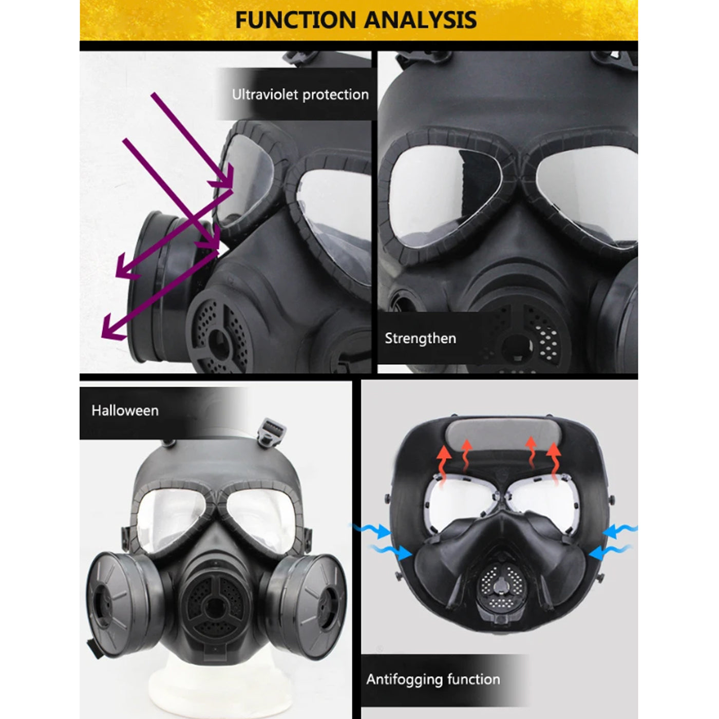 Airsoft Mask Airsoft Full Face Gas Mask w/ Filtration