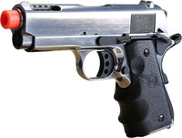 SRC Airsoft Metal 1911 Style GBB Pistol - 13 Rounds, 300 FPS, Silver, Green Gas