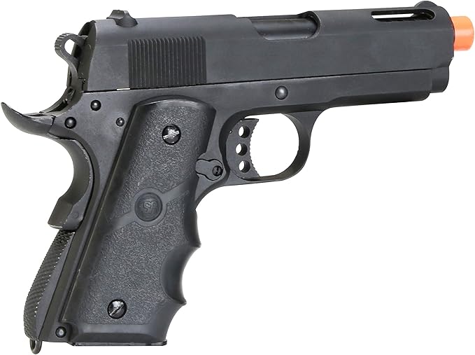 SRC Airsoft Metal 1911 Style GBB Pistol - 13 Rounds, Green Gas, 300 FPS, Black