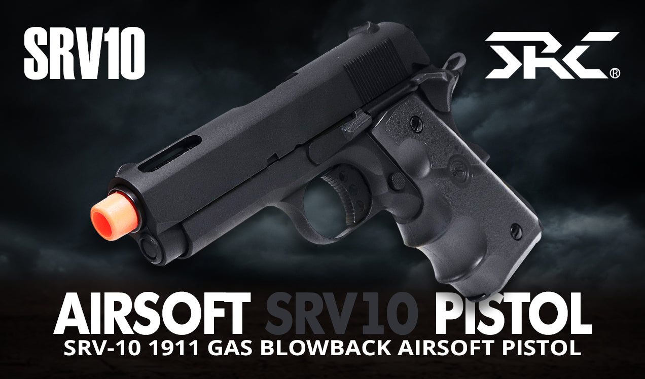 SRC 1911 Style Airsoft GBB Metal Pistol Black