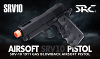 SRC 1911 Style Airsoft GBB Metal Pistol Black