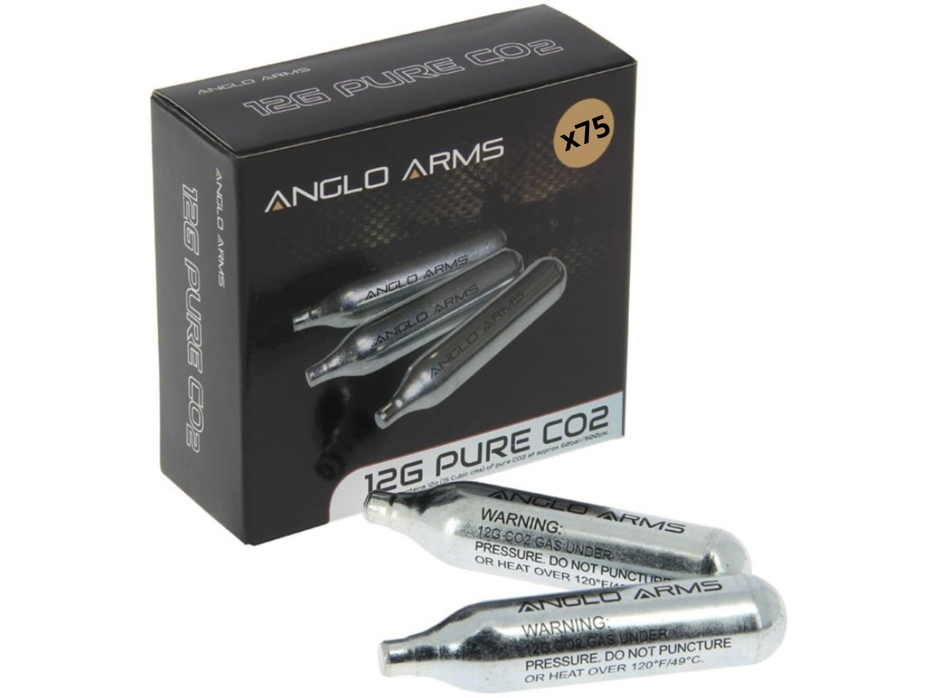 ANGLO ARMS 75 X CO201 ANGLO ARMS 12G GRAM CO2 CAPSULE CARTRIDGE SET (Copy)