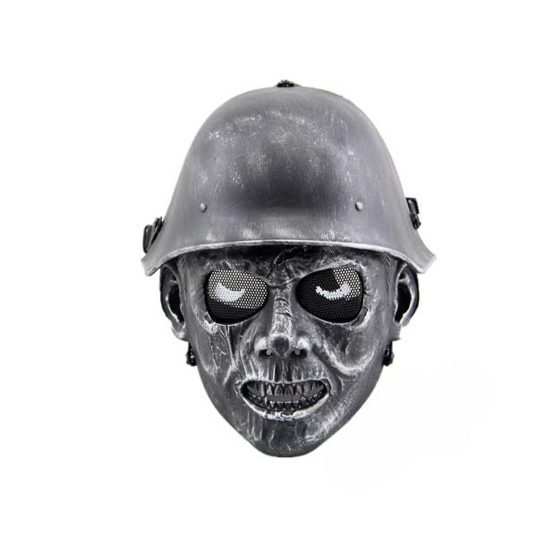 SURVIVORS Army Zombie Airsoft Mask Silver Black