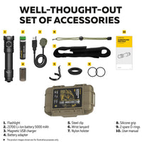 Flashlight Armytek Dobermann Pro Max 3000 Lumens Rechargeable Tactical Flashlight