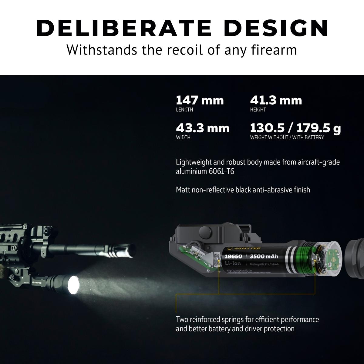 Flashlight Armytek Parma C2IR Pro White & IR Rifle Flashlight | 1250 Lumens
