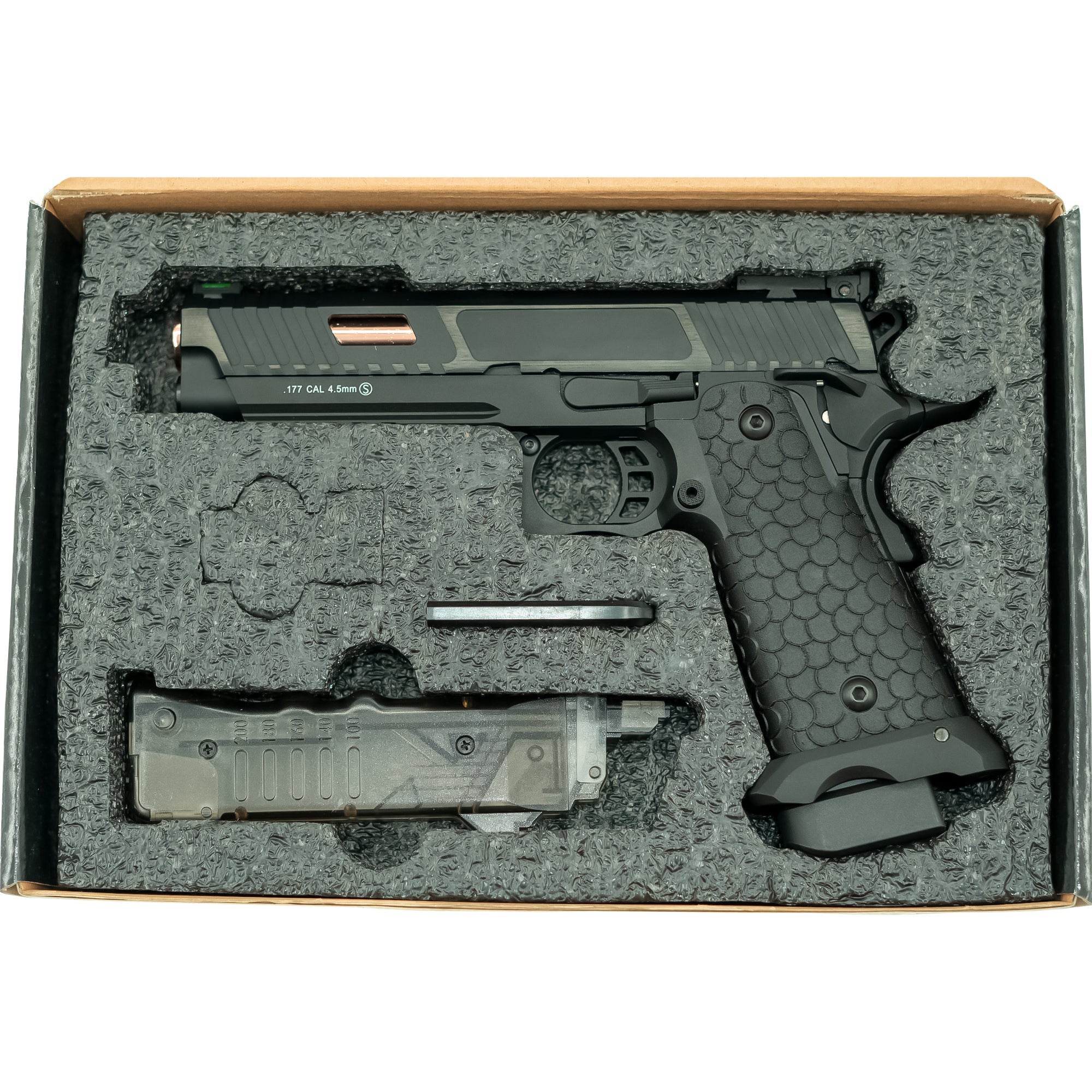 CO2 Air Gun Baba Yaga Blowback CO2 Air Pistol Fully Metal Gold Barrel - L45-21051X