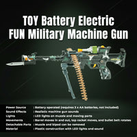 Airsoft Toy Gun Battery Operated Military Toy Machine Gun for Kids with Light, Sound and Moving Barrel