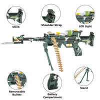 Airsoft Toy Gun Battery Operated Military Toy Machine Gun for Kids with Light, Sound and Moving Barrel