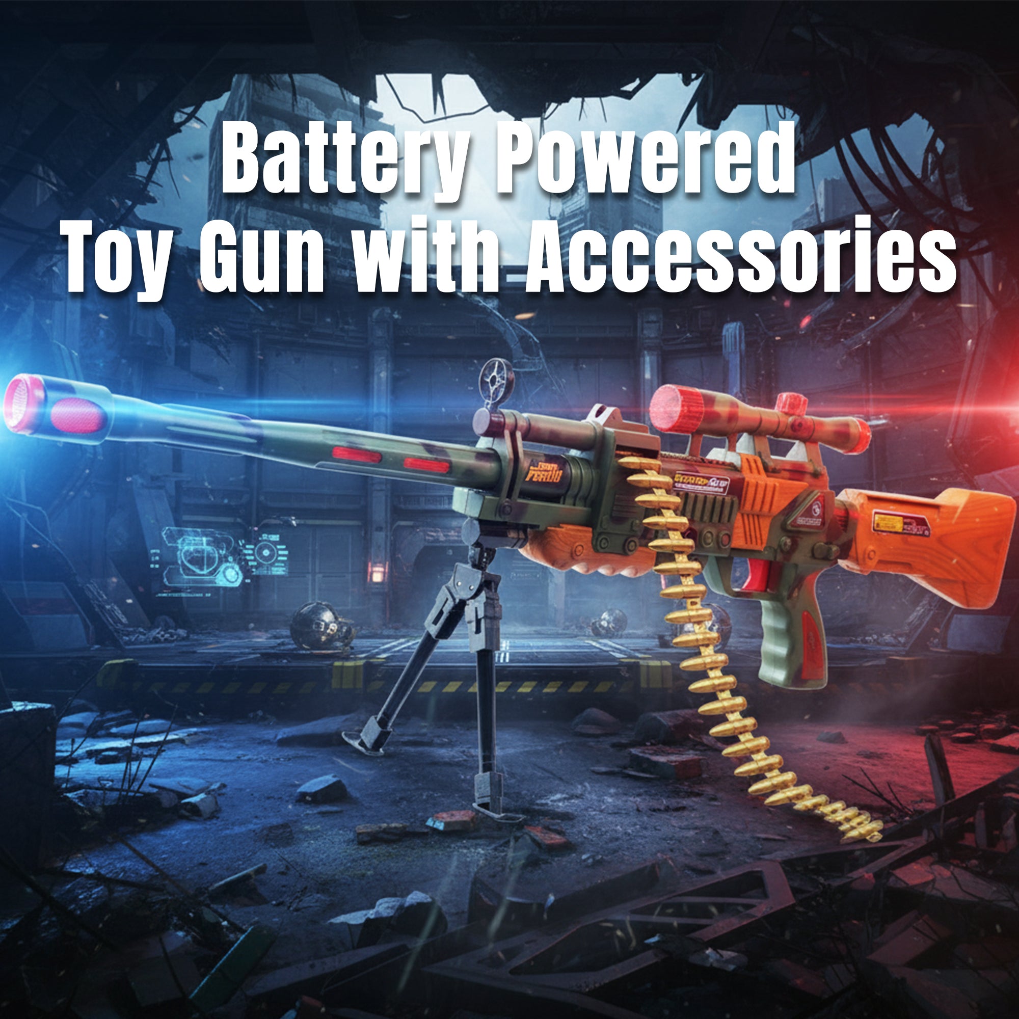 Airsoft Toy Gun Battery Powered Toy Gun for Kids with Sound, Light and Vibration