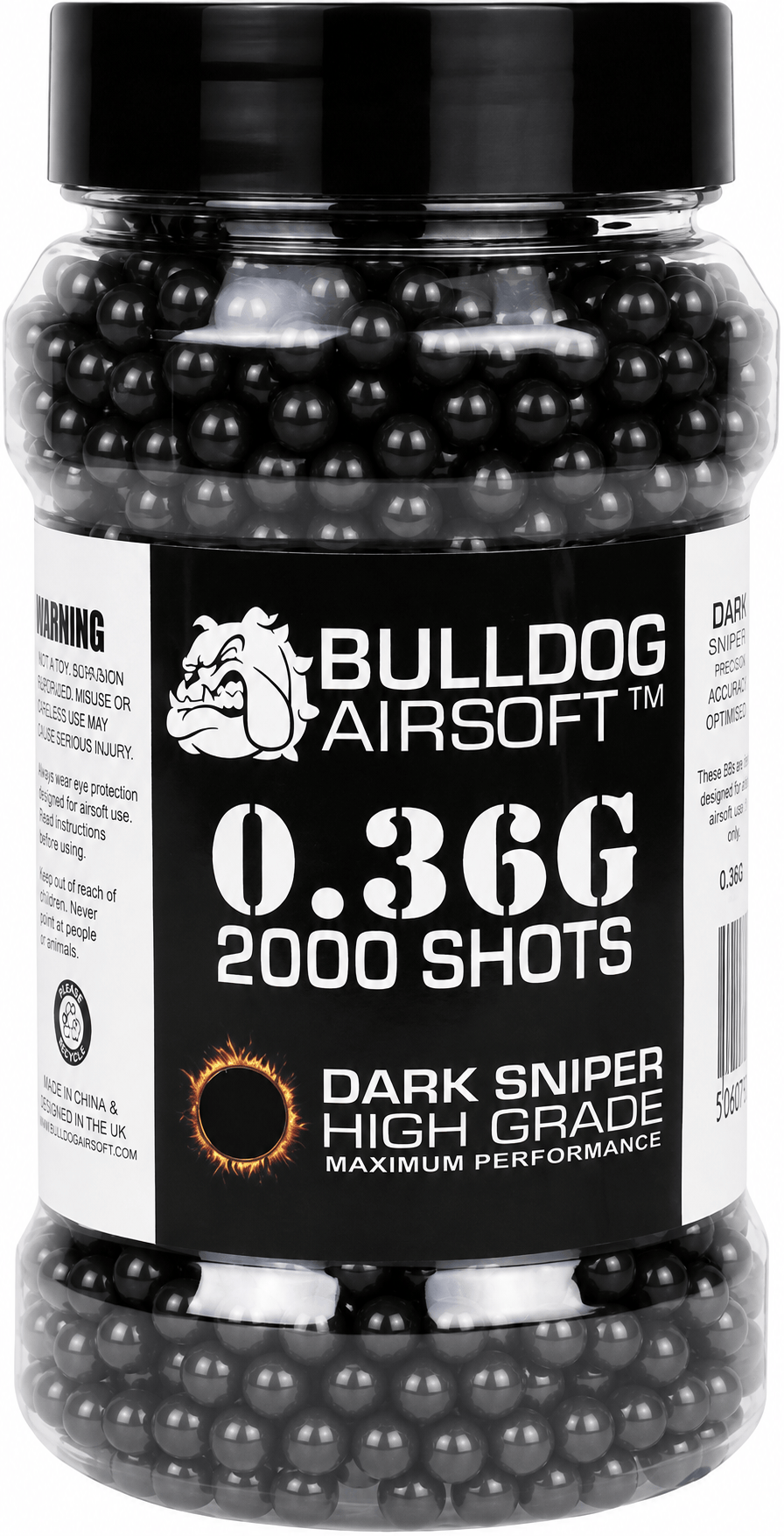Airsoft BB's Bulldog 2000 Airsoft BBs 0.36g Black – Precision Grade