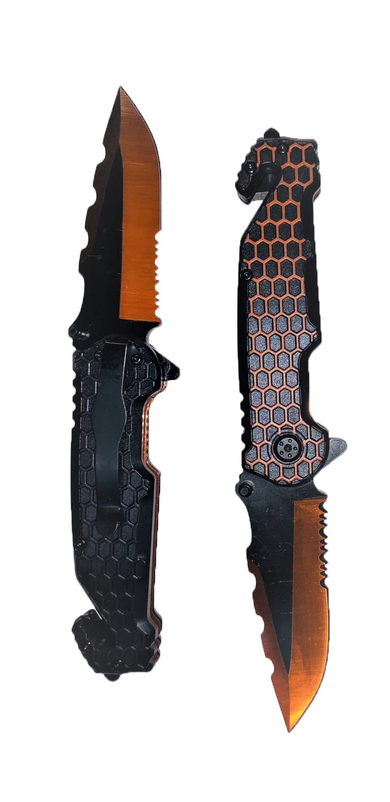 BULLDOG BULLDOG 8.5″ ORANGE RAZOR BOWIE SPRING ASSISTED KNIFE SERRATED