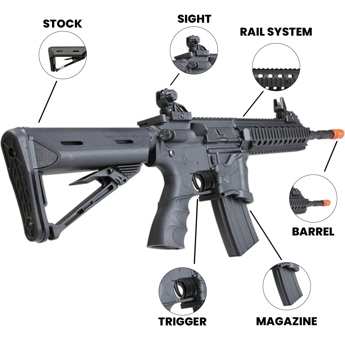 Airsoft AEG Rifle Bulldog ST Delta QD AEG Airsoft Rifle - Black