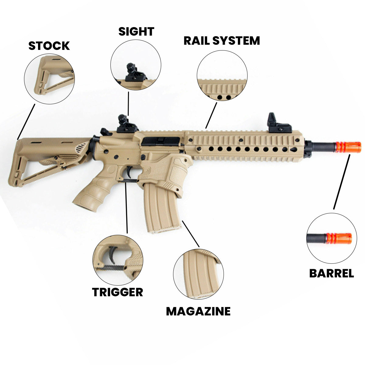 Airsoft AEG Rifle Bulldog ST Delta QD AEG Airsoft Rifle - Tan