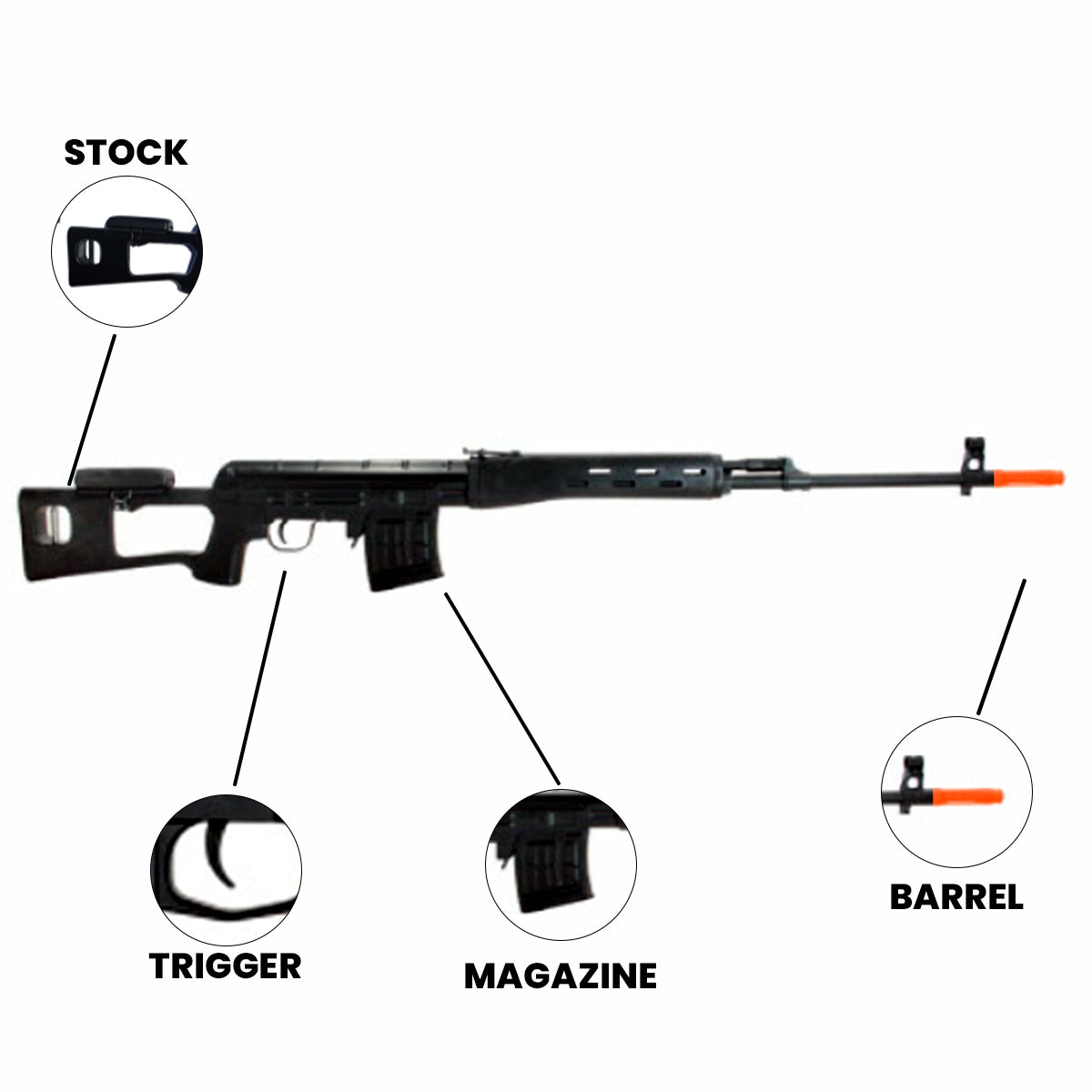 Airsoft AEG Rifle Classic Army CVD AEG Airsoft Gun- 40 Rds