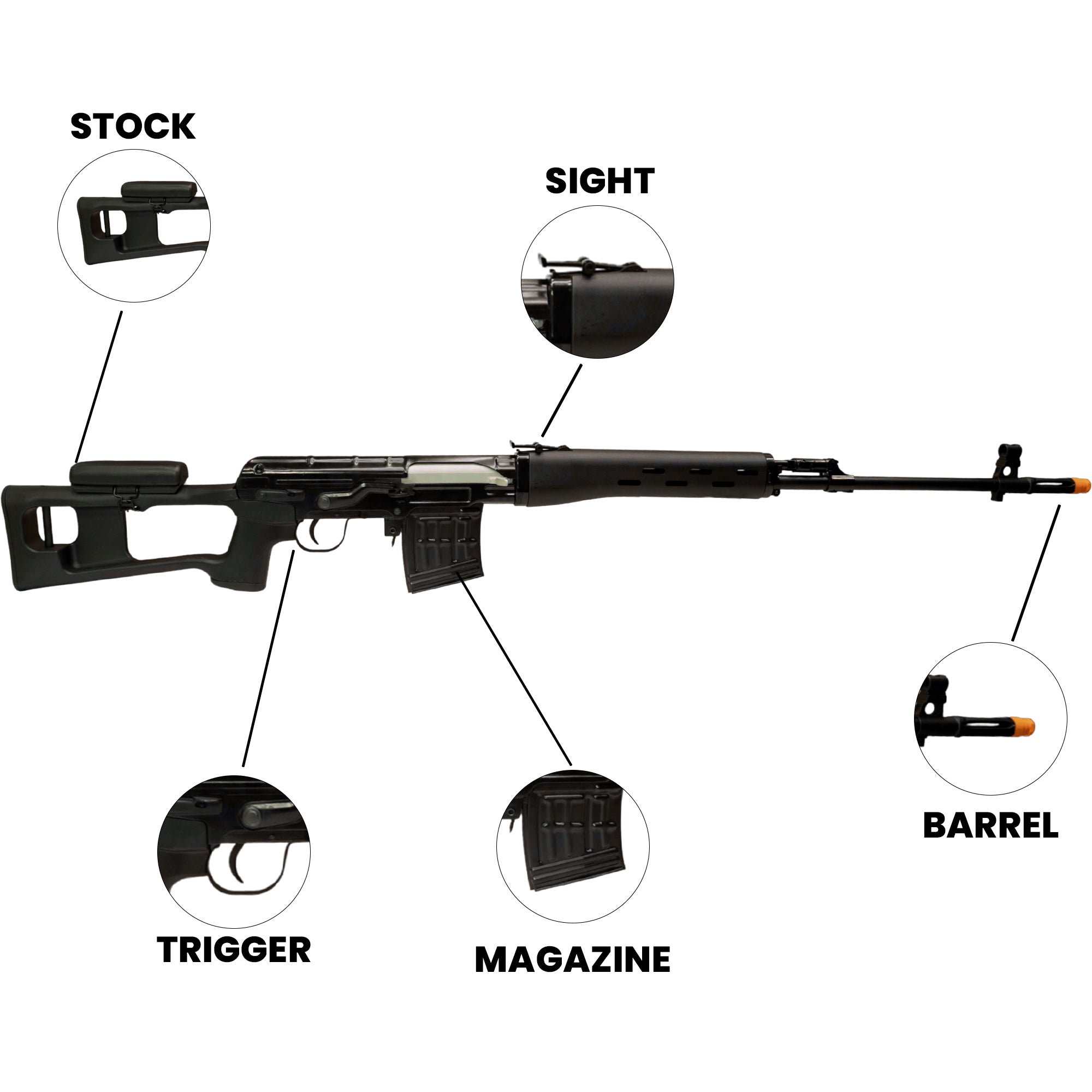Airsoft AEG Rifle Classic Army CVD AEG Electric Airsoft Rifle Gun - 40 Rds