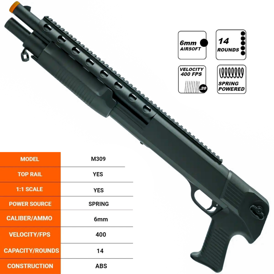 Airsoft Shotgun Desert Eagle Spring Powered Airsoft Pump Shotgun 400 FPS