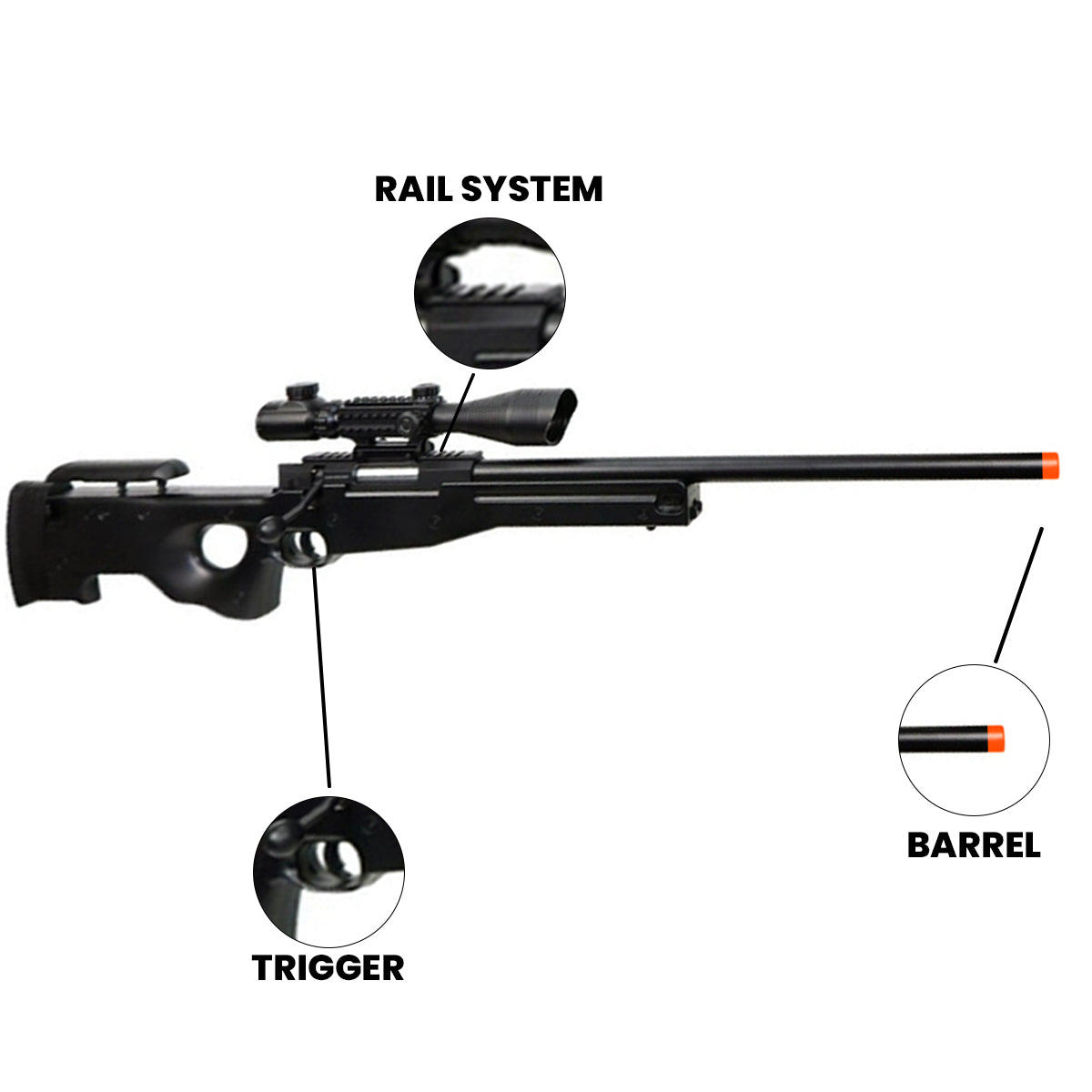 Double Eagle Bolt Action Spring Powered Airsoft Sniper Rifle