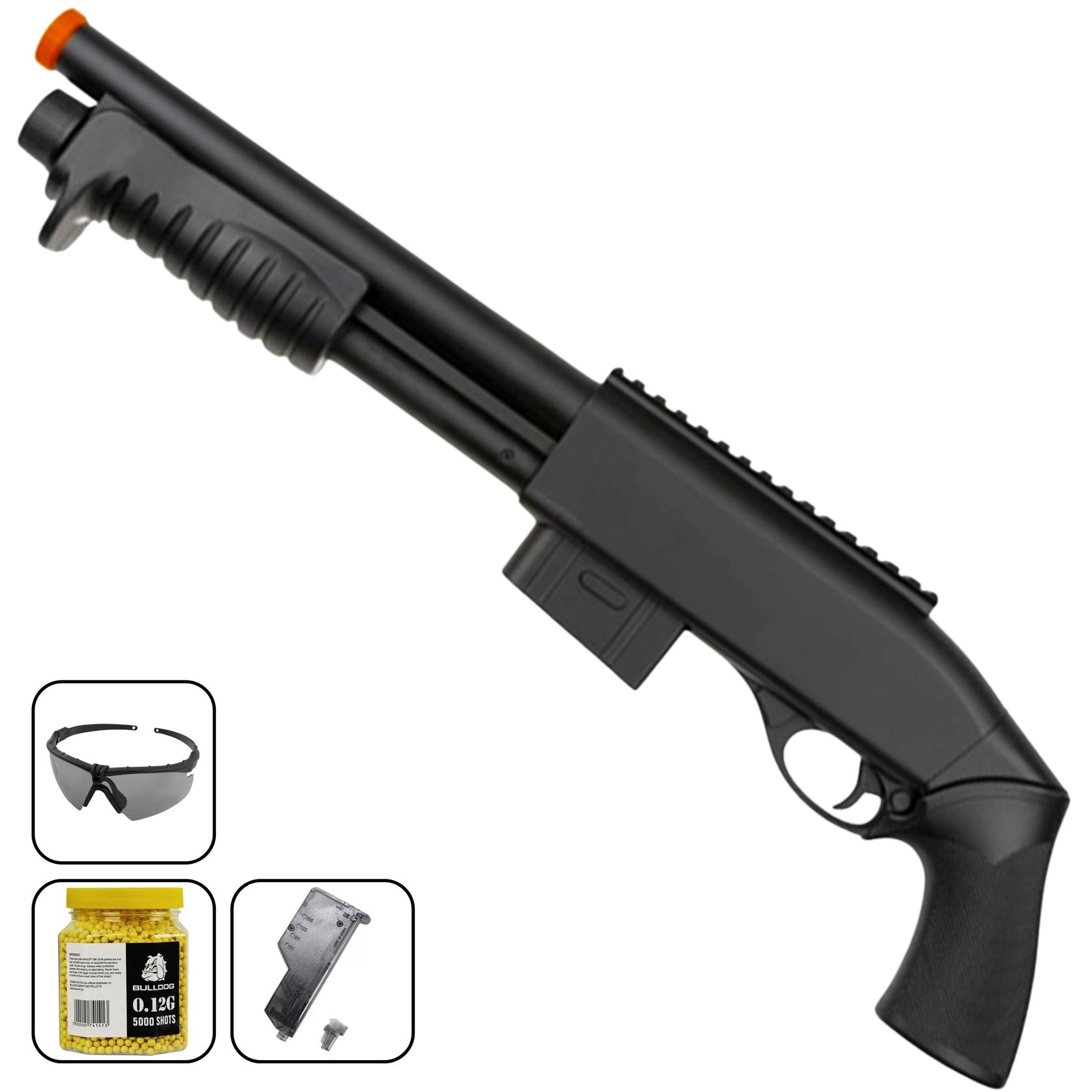 Airsoft BB's Double Eagle M401 Spring Airsoft Shotgun Kit w/ BBs, Loader & Goggles